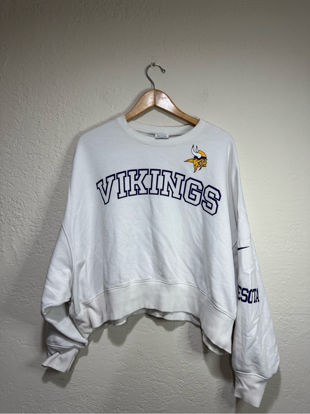 Nike Minnesota Vikings Cropped Crewneck Sweatshirt XL NFL